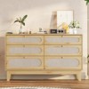 6 Rattan Drawer Dresser, with USB Ports and Outlets, 6 Chests of Drawers Storage - 4 of 4