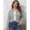 Plus Size Sweater Cardigan for Women - Ribbed Knit Open Front Long Sleeve Casual Outwear, Fall Winter Crew Neck Button Down - 2 of 4