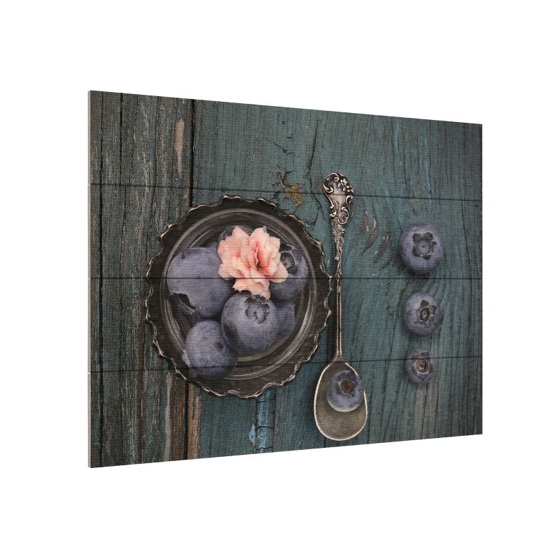 Trademark Fine Art -Christine Sainte-Laudy 'Pretty Blueberry' Wood Slat Art, 1 of 5