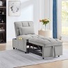 Single Pull Out Sofa,Multi Function Sofa Bed with Adjustable Backrest and Pillows,Convertible Chaise Lounge-Maison Boucle - 2 of 4