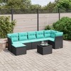 vidaXL 8 Piece Patio Sofa Set with Cushions Black Poly Rattan - 2 of 4