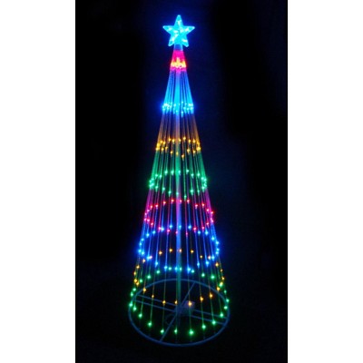 Northlight 9' Prelit Artificial Christmas Tree Show Cone Lighted Yard Art Decoration - Multicolor Lights