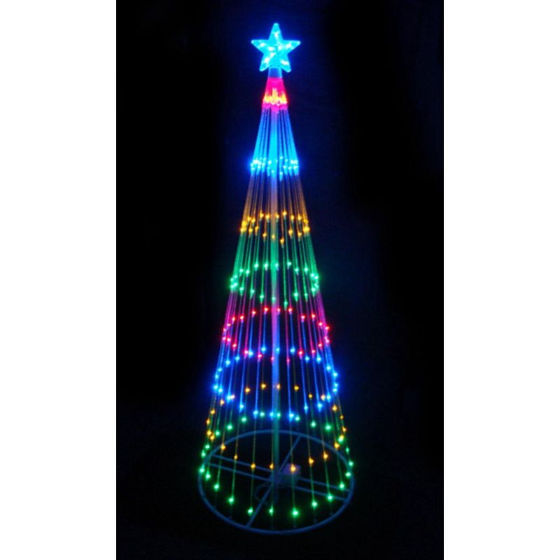 Northlight 9' Prelit Artificial Christmas Tree Show Cone Lighted Yard Art Decoration - Multicolor Lights, 1 of 5