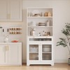 Kitchen Pantry Cabinet, 62 Inch Freestanding Hutch Cupboard with Large Countertop - 4 of 4