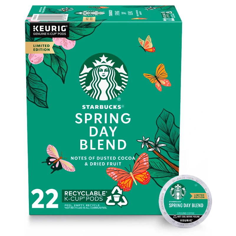 Starbucks Keurig Spring Day Blend Medium Roast Coffee Pods - 22 K-Cups, 1 of 10