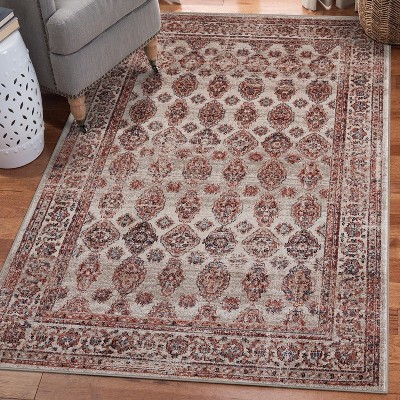 Luxe Weavers Traditional Floral Cream 5x7 Indoor Area Rug