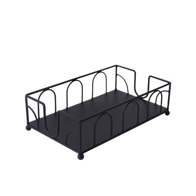 VIP Metal 9 in. Black Tissue Basket