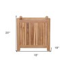 HomeRoots 18" Natural Solid Wood Indoor Outdoor Square Planter Box - 3 of 4