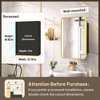 Keonjinn Metal Framed Gold Rectangular Framed Recessed/Surface Mount Medicine Cabinet with Mirror, Gold - 3 of 4