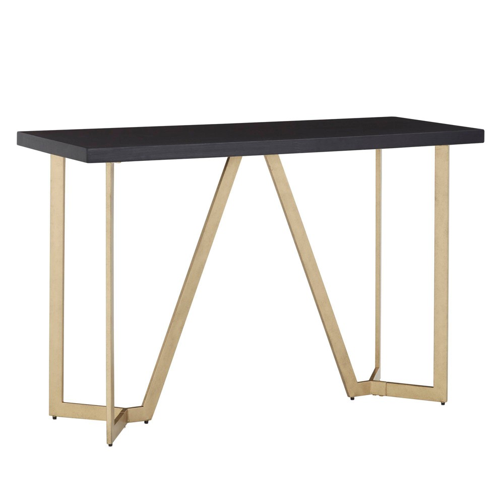 Photos - Coffee Table Karianne Metal Base Sofa Table Black/Gold - Inspire Q