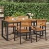 vidaXL Garden Table Natural wood and black - 2 of 4