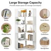 Lirago White Wooden Particle Board 6-Tier Corner Bookshelf 23.6x23.6x64.9 Inch with Anti-Drop Panel - 3 of 4