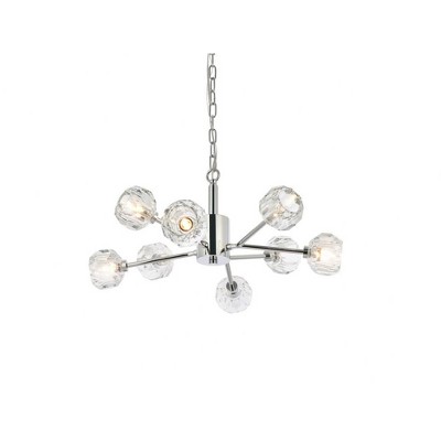 Chrome and Crystal 8-Light Modern Pendant Chandelier