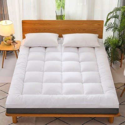 Okak Modern Cotton Deep Topper Tufted Mattress Pad for Comfy Sleep,Overfilled Bed Mattresses Protective Pad