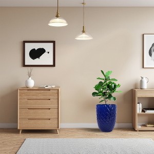 SpassWay 17" Dia Outdoor Indoor Ceramic Planter Pot Decorative Planter with Drainage Hole Patio Flower Pot - 1 of 4