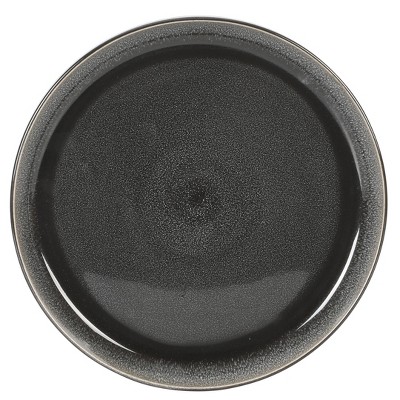 SKE Banquette Glossy Black Ceramic 16-Piece Dinnerware Set