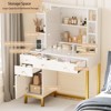 Makeup Vanity Desk with Mirror and Lights, 25.6" HD Lighted Mirror Dressing Table with 3 Drawers, 8 Shelves, for Bedroom Dressing Room- White - 3 of 4
