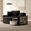 Christopher Knight Home Zeyn 63.2'' Modern Chenille Upholstered Single Sofa with Console, Storage Armrest and Pillows - 2 of 4