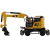CAT Caterpillar M323F Railroad Wheeled Excavator & 3 Accessories (Safety Yellow Version) "High Line" 1/87 (HO) Scale Diecast Model by Diecast Masters - 2 of 4