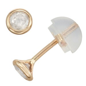 Junior Jewels 14K Gold Children's .2 Cttw Diamond Stud Earrings - 1 of 2