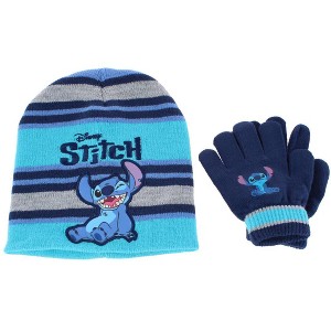 Textiel Trade Boy's One Size Fits Most Disney Stitch Winter Beanie and Gloves Set - 1 of 3