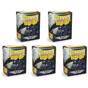 Dragon Shield 5 Packs Dragon Shield Classic Black Standard Size 100 ct Card Sleeves Value Bundle! - 1 of 4