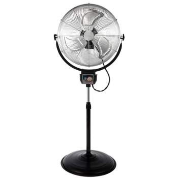 Optimus 20 Inch Industrial Grade HV Oscil Stand Fan with Chrome Grill