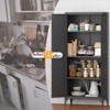 Gulches Tall Black Steel Storage Cabinet - 2 Doors with Adjustable Shelves, Magnetic Shut & Gold Handles, Anti-Tipping Pantry for Kitchen/Office - 3 of 4
