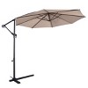 Costway 10' Hanging Umbrella Patio Sun Shade Offset Outdoor Market W/t Cross Base Beige - image 2 of 4