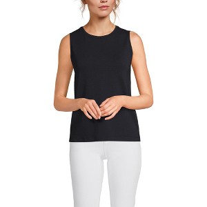 Lands' End Women's Crew Neck Jersey Shell Tank - 1 of 2