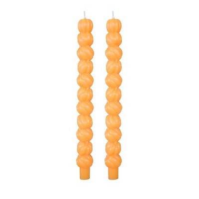 Jollity & Co. - Fall and Halloween Themed Pumpkin Taper Candles - Set of 2