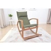 Vynxaria Modern Rocking Chair - Elegant Upholstered Accent Armchair with Wooden Frame - 2 of 4