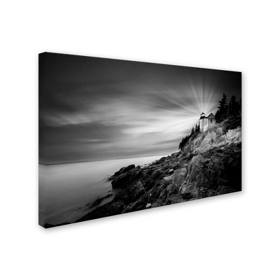 Trademark Fine Art -Moises Levy 'Bass Harbor Lighthouse' Canvas Art