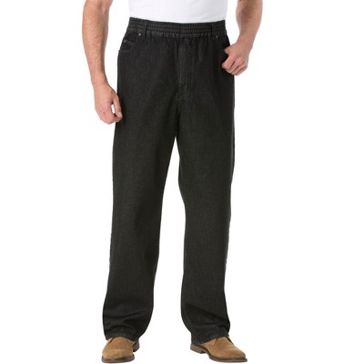 KingSize Loose Fit Comfort Waist Jeans - L 40, Black Denim