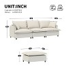 Chenille Sectional Sofa with Ottoman, L-Shaped Cloud Couch Set, Modular Upholstered Furniture, Beige - 3 of 4