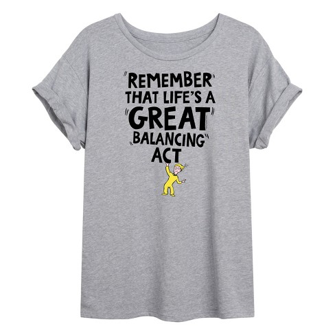 Women's - Dr. Seuss - Life Great Balancing Act Oversized Graphic T-Shirt - image 1 of 4