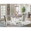 HomeStock 5-Piece Natural Oak Finish Solid Wood Top Dining table with 4 Chairs - 2 of 4