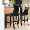 FONTOI 2PCS Velvet Upholstered Barstools with Button Tufted Decoration, Leisure Style Bar Chairs with Nailhead Trim, Black, 19.7"*41.3"*24.4" - 2 of 4