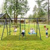 Whisen 6 in 1 Swing Set with Climbing Ladder, Climbing Net, Glider, Basketball Hoop for Backyard, Perfect Gift for Kids - Multicolor - 3 of 4