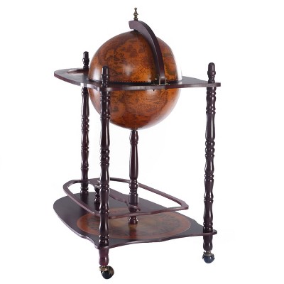Tangkula Globe Wine Bar Stand 34'' H Global Italian Style Rack Liquor Bottle Shelf