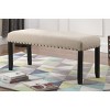 Roundhill Furniture Biony Fabric Dining Bench with Nailhead Trim, Tan - 2 of 4