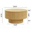 FurnitureR Round Coffee Table with Hidden Storage, 29.5" MDF Wood Accent Table with Removable Top, Modern Living Room Center Table for Small Spaces - 2 of 4