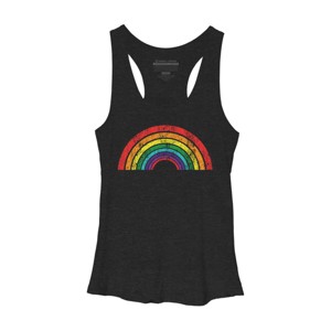 Adult Design By Humans Retro Rainbow Pride Parade By MusicoIlustre Racerback Tank Top - 1 of 2