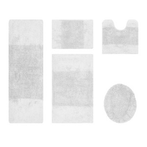 Granada 5 Piece Bath Rug Set 100% Premium Cotton Tufted Non-Slip Backing Bathmats for Bathroom, Super Soft Absorbent, Machine Washable - 1 of 4