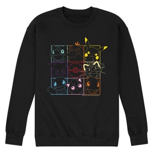 Men's - Pokémon - Pikachu And Friends Pokeball Grid Graphic Fleece Sweatshirt - 1 of 4