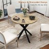 Zevemomo Round Dining Table, 31.5" Small Dining Table for 2-4, Round Kitchen Table with Metal Black Legs,for Kitchen, Apartment, Living Room, Brown - 2 of 4