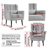 Lyngins Chenille Fabric Accent Chair with Waist Pillow, Ergonomic Lounge Armchair with Tapered Wooden Legs, Comfy Reading Chair for Living Room - 3 of 4