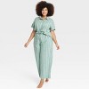 Women's Striped Cotton Blend Short Sleeve Pajama Shirt - Auden™ - 3 of 3