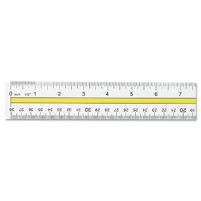 Westcott Acrylic Data Highlight Reading Ruler With Tinted Guide 15" Clear 10580