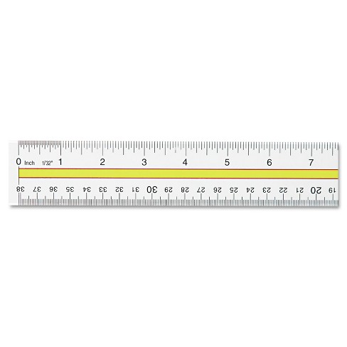 Clear Flexible Acrylic Ruler, Standard/Metric, 18 inch Long, Clear | Bundle of 2 Each